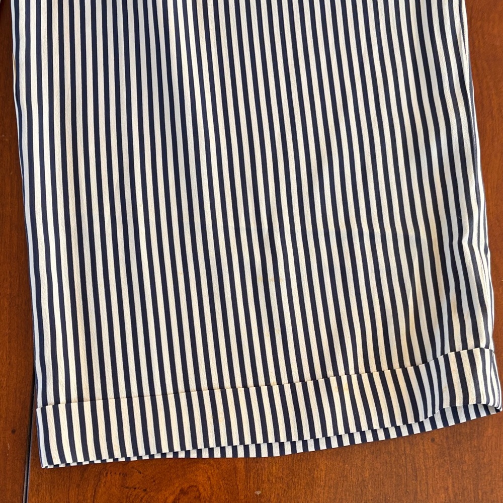 Ralph Lauren Black & White Striped‎ Silk Wide Leg Pants, Drawstring, Silk Rope - Picture 4 of 10